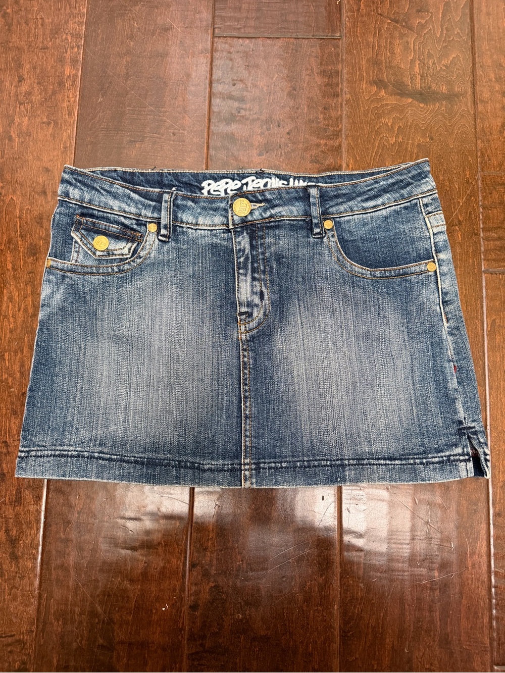 Pepe Jeans Washed Blue Denim Mini Skirt